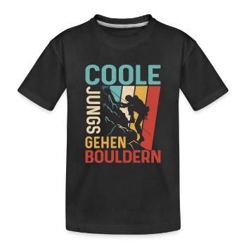 Coole Jungs Gehen Bouldern Klettern Boulder - Kinder Premium Bio T-Shirt - Schwarz - Vorne