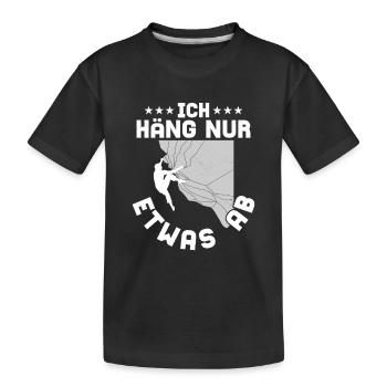 Ich häng nur etwas ab Boulder Klettern - Kinder Premium Bio T-Shirt - Schwarz - Vorne