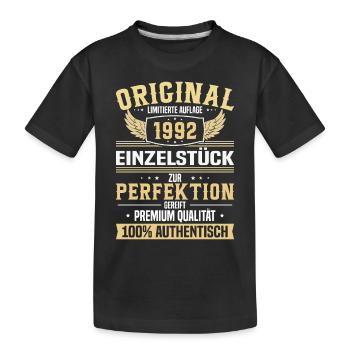 1992 Jahrgang Geschenk - Kinder Premium Bio T-Shirt - Schwarz - Vorne