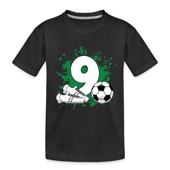 Fußballgeburtstag 9. Geburtstag - Kinder Premium Bio T-Shirt - Schwarz - Vorne