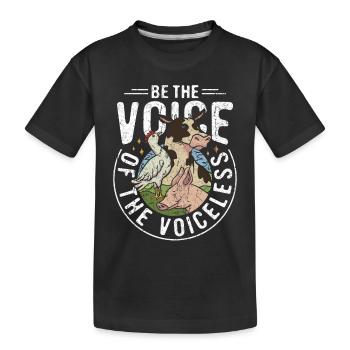 Droits des animaux Vegan Soyez la voix des sans-voix - T-shirt bio Premium Enfant - noir - Devant