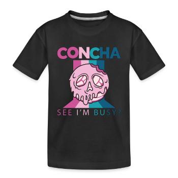 Concha Voir Je suis occupé Amateur de pâtisserie de pain de coquille sucrée - T-shirt bio Premium Enfant - noir - Devant