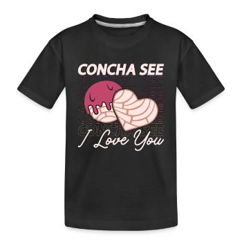 Concha See I Love You Conchas mexicaines de pain sucré - T-shirt bio Premium Enfant - noir - Devant