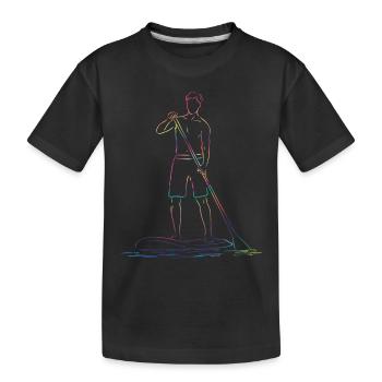 Stand Up Paddling Stand Up Board Sup - Kinder Premium Bio T-Shirt - Schwarz - Vorne