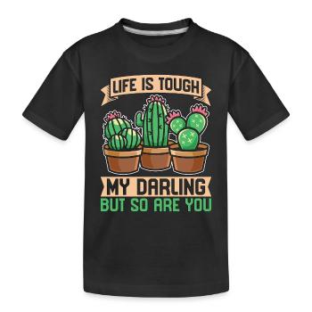 La vie succulente est dure ma chérie mais tellement de cactus - T-shirt bio Premium Enfant - noir - Devant