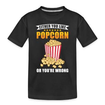 Popcorn Lover Gift Funny Popcorn - Kids' Premium Organic T-Shirt - black - Front