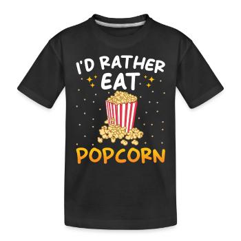 Popcorn Lover Gift Funny Popcorn - Kids' Premium Organic T-Shirt - black - Front