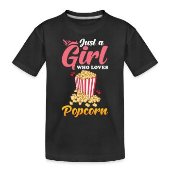Popcorn Lover Gift Funny Popcorn - Kids' Premium Organic T-Shirt - black - Front