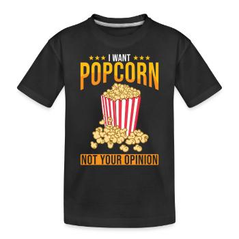 Popcorn Lover Gift Funny Popcorn - Kids' Premium Organic T-Shirt - black - Front