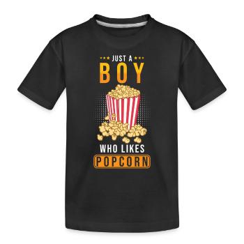 Popcorn Lover Gift Funny Popcorn - Kids' Premium Organic T-Shirt - black - Front