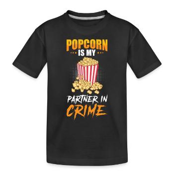 Popcorn Lover Gift Funny Popcorn - Kids' Premium Organic T-Shirt - black - Front