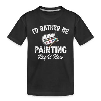 Ich würde jetzt lieber malen - Kinder Premium Bio T-Shirt - Schwarz - Vorne