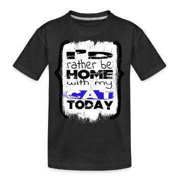 Gros chat cadeau Animal avocats chat drapeau Tshirts - T-shirt bio Premium Enfant - noir - Devant