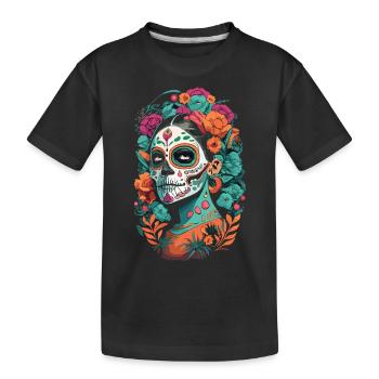 Fiesta del Día de los Muertos - La Catrina - Kids' Premium Organic T-Shirt - black - Front