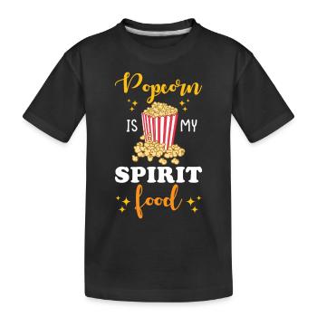 Popcorn Lover Gift Funny Popcorn - Kids' Premium Organic T-Shirt - black - Front