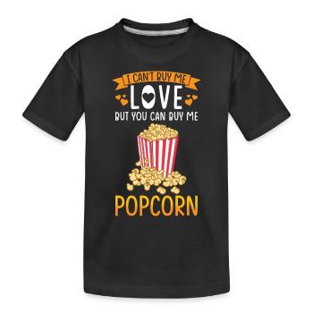 Popcorn Lover Gift Funny Popcorn - Kids' Premium Organic T-Shirt - black - Front