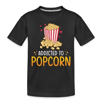 Popcorn Lover Gift Funny Popcorn - Kids' Premium Organic T-Shirt - black - Front