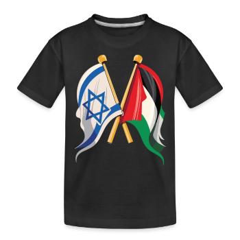 Unity for Peace Flags of Israel Palestine - Kids' Premium Organic T-Shirt - black - Front