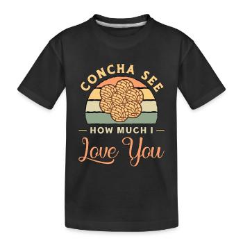Concha Voir combien je t’aime Pain sucré mexicain - T-shirt bio Premium Enfant - noir - Devant