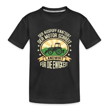 Landwirt für die Ewigkeit Traktor Trecker - Kinder Premium Bio T-Shirt - Schwarz - Vorne