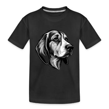 Beagle Hund Kopf Porträt Tier - Kinder Premium Bio T-Shirt - Schwarz - Vorne