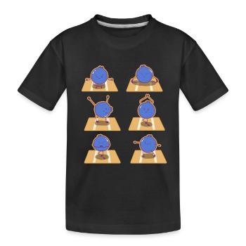Blueberry Yoga - Kids' Premium Organic T-Shirt - black - Front
