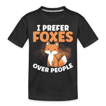 Je préfère les renards aux humains - T-shirt bio Premium Enfant - noir - Devant