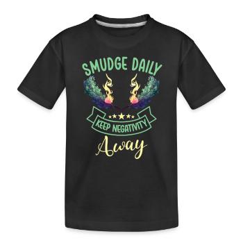 Smudge Sage Feder Spirituelle Hexerei Meditieren - Kinder Premium Bio T-Shirt - Schwarz - Vorne