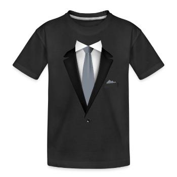 Smoking avec une cravate pour les mariages et spéciaux - T-shirt bio Premium Enfant - noir - Devant