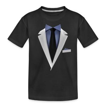 Smoking avec une cravate pour les mariages et spéciaux - T-shirt bio Premium Enfant - noir - Devant