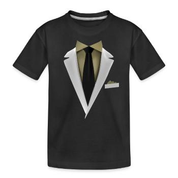 Smoking avec une cravate pour les mariages et spéciaux - T-shirt bio Premium Enfant - noir - Devant