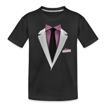 Smoking avec une cravate pour les mariages et spéciaux - T-shirt bio Premium Enfant - noir - Devant