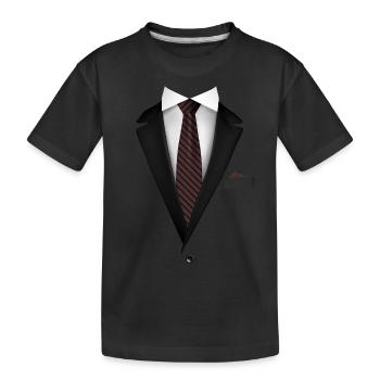 Smoking avec une cravate pour les mariages et spéciaux - T-shirt bio Premium Enfant - noir - Devant