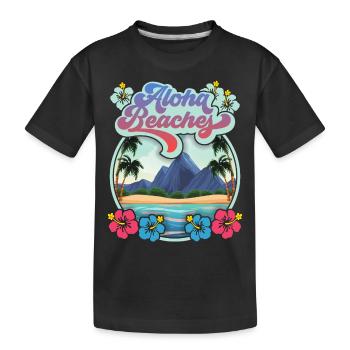 Plages d’Aloha, Aloha hawaïen, Hibiscus Dire - T-shirt bio Premium Enfant - noir - Devant