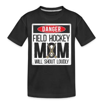 Field Hockey Mom Danger Field - Kinder Premium Bio T-Shirt - Schwarz - Vorne