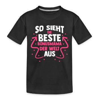 Stiefmutter Stiefmama Bonusmama - Kinder Premium Bio T-Shirt - Schwarz - Vorne