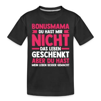 Stiefmutter Stiefmama Bonusmama - Kinder Premium Bio T-Shirt - Schwarz - Vorne