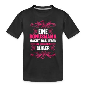 Stiefmutter Stiefmama Bonusmama - Kinder Premium Bio T-Shirt - Schwarz - Vorne