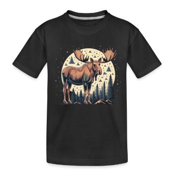 Im Einklang mit der Natur: Elch des Nordens - Kinder Premium Bio T-Shirt - Schwarz - Vorne