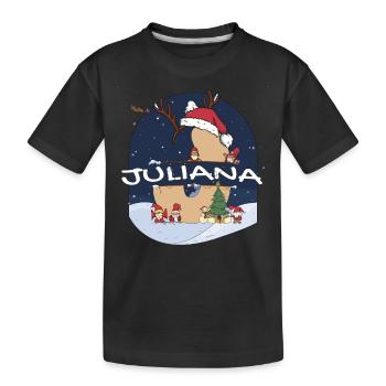 Toller Juliana-Name mit Weihnachtsmütze im Weihnachtsthema - Kinder Premium Bio T-Shirt - Schwarz - Vorne