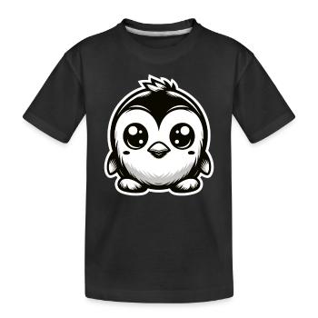 Pingouin Bébé Mignon Kawaii Animal - T-shirt bio Premium Enfant - noir - Devant