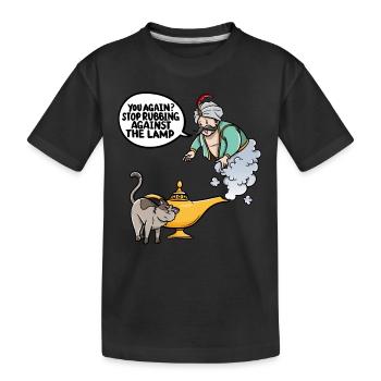 They stop rubbing against the lamp again - Kids' Premium Organic T-Shirt - black - Front