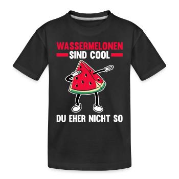 Früchte Wassermelone - Kinder Premium Bio T-Shirt - Schwarz - Vorne