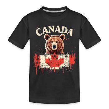 Canadian Bear Pride - Kids' Premium Organic T-Shirt - black - Front