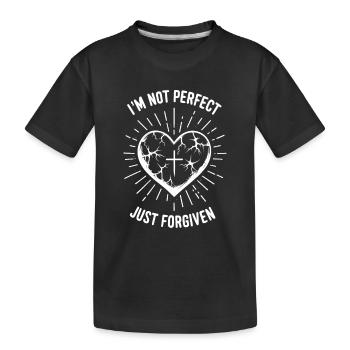 Ich bin nicht perfekt, nur vergeben - Kinder Premium Bio T-Shirt - Schwarz - Vorne