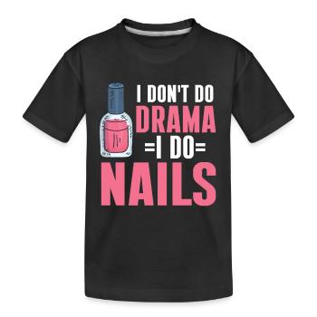 Nail Technician Nail Salon Nail Tech - Kids' Premium Organic T-Shirt - black - Front