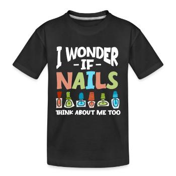 Nail Technician Nail Salon Nail Tech - Kids' Premium Organic T-Shirt - black - Front
