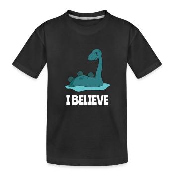 Nessie Monster von Loch Ness Ungeheuer aus - Kinder Premium Bio T-Shirt - Schwarz - Vorne