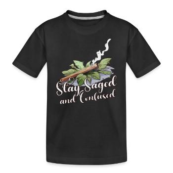 Smudge Sage Feder Spirituelle Hexerei Meditieren - Kinder Premium Bio T-Shirt - Schwarz - Vorne