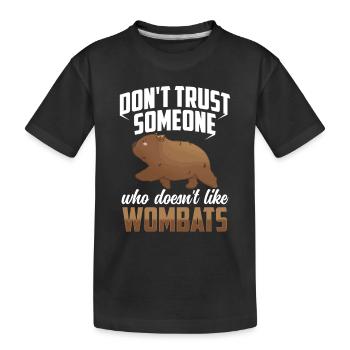 Les wombats n’aiment pas les marsupiaux d’Australie - T-shirt bio Premium Enfant - noir - Devant